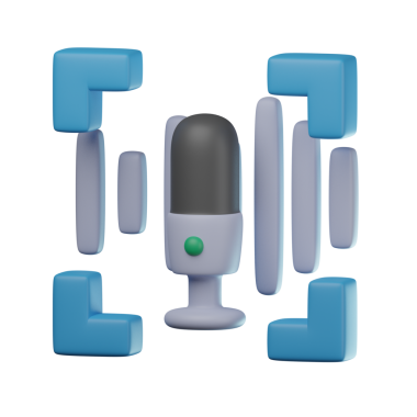 3B Ses Tanıma Şeffaf Simge İllüstrasyonu