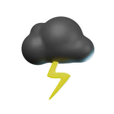 3D Gök Gürültüsü Şeffaf Simge İllüstrasyonu