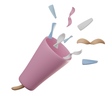 3 Boyutlu Konfeti Simgesi Çizimi