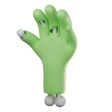 3 Boyutlu Zombi El Simgesi Çizimi