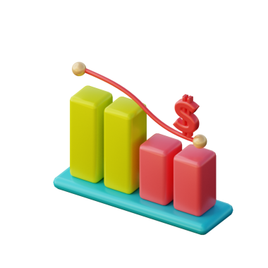 3 Boyutlu Kayıp Grafik Simgesi Çizimi