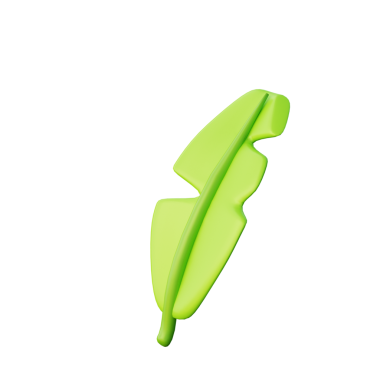 3 Boyutlu Muz Yaprak İllüstrasyon Simgesi Hazırlama