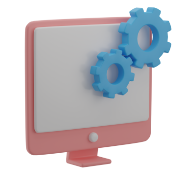 3B Bilgisayar Ayar İllüstrasyon Simgesi Hazırlama