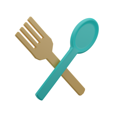 3 Boyutlu Çatal & Kaşık İllüstrasyon Simgesi Hazırlama