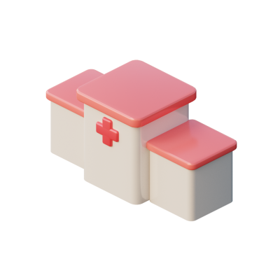 3D Hastane İllüstrasyon Simgesi Hazırlama