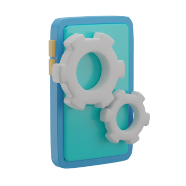 3B Mobil Yapılandırma İllüstrasyon Simgesi Hazırlama