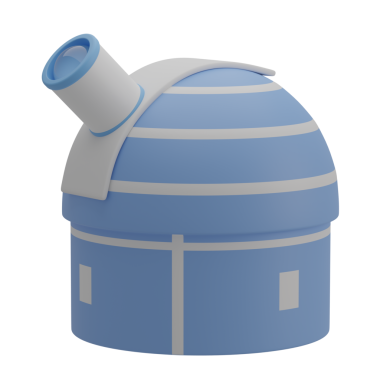 3D Gözlemevi İllüstrasyon Simgesi Hazırlama