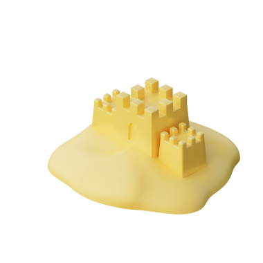 3D Kum Kalesi Resim Simgesi Hazırlama