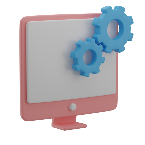 3B Bilgisayar Ayar İllüstrasyon Simgesi Hazırlama