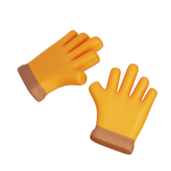 3D Çiftçilik Eldivenleri İllüstrasyon Simgesi Hazırlama
