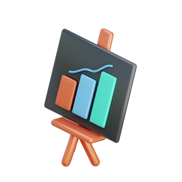 3 Boyutlu Büyüme Grafik Çizim Simgesi Hazırlama