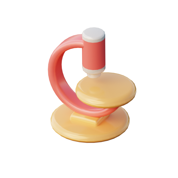 3B Mikroskop İllüstrasyon Simgesi Hazırlama