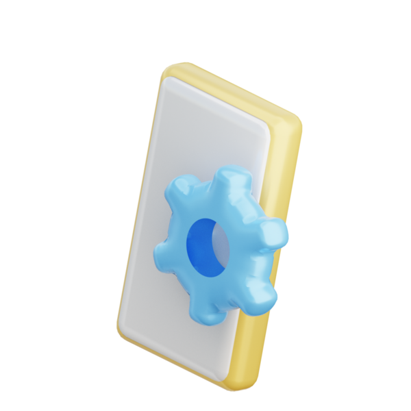 3B Mobil Yapılandırma İllüstrasyon Simgesi Hazırlama