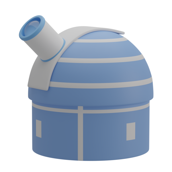 3D Gözlemevi İllüstrasyon Simgesi Hazırlama