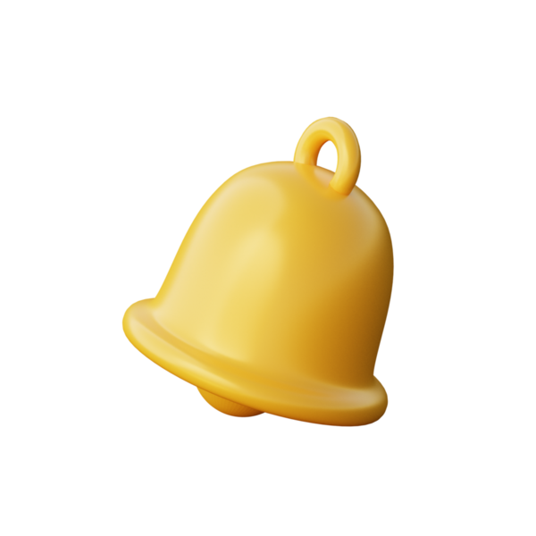 3D Okul Çanı İllüstrasyon Simgesi Hazırlama