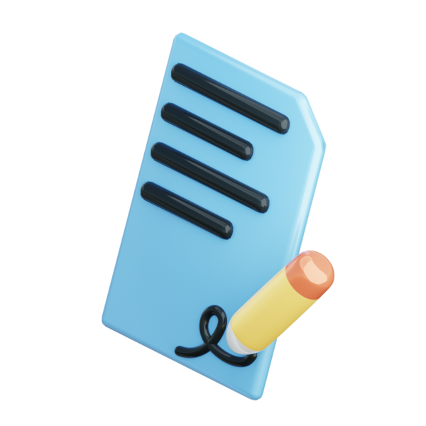 3 Boyutlu İmza İmzalama İllüstrasyon Simgesi Hazırlama