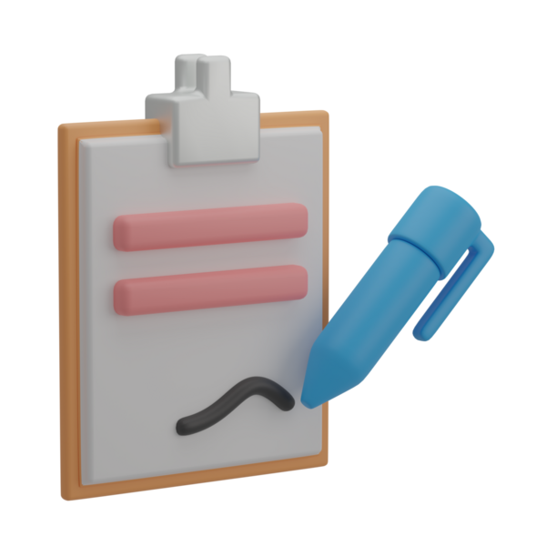 3 Boyutlu İmza İmzalama İllüstrasyon Simgesi Hazırlama