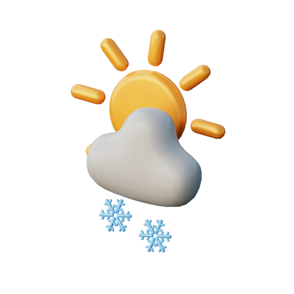 3D Karlı Gün Resim Simgesi Hazırlama