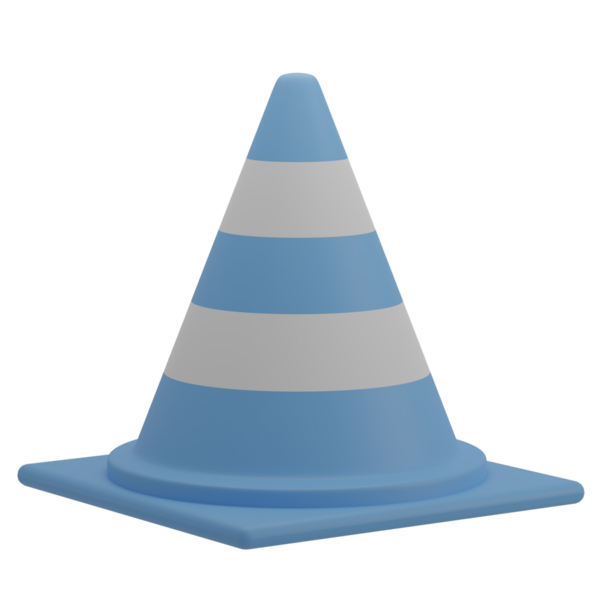 3D Trafik Konisi İllüstrasyon Simgesi Hazırlama