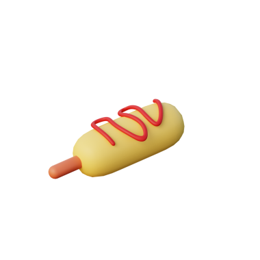 3 Boyutlu Corndog Simgesi Çizimi