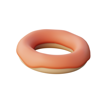 3B Donut Simgesi Hazırlama Çizimi