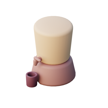 3D içecek dağıtıcı simgesi canlandırması