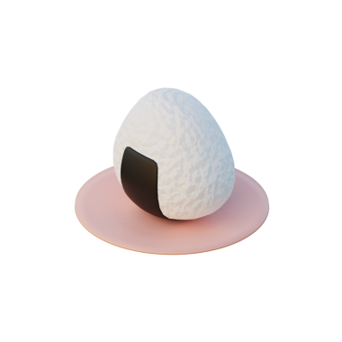 3D Onigiri Simge Hazırlama İllüstrasyonu