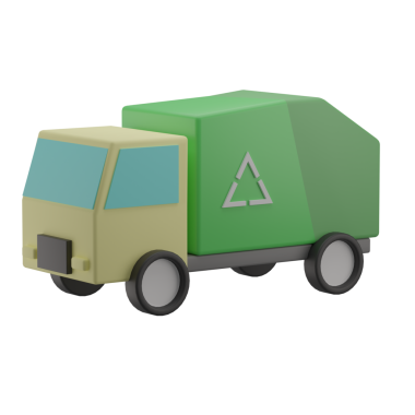 3 Boyutlu Çöp Kamyonu Simgesi Hazırlama Çizimi