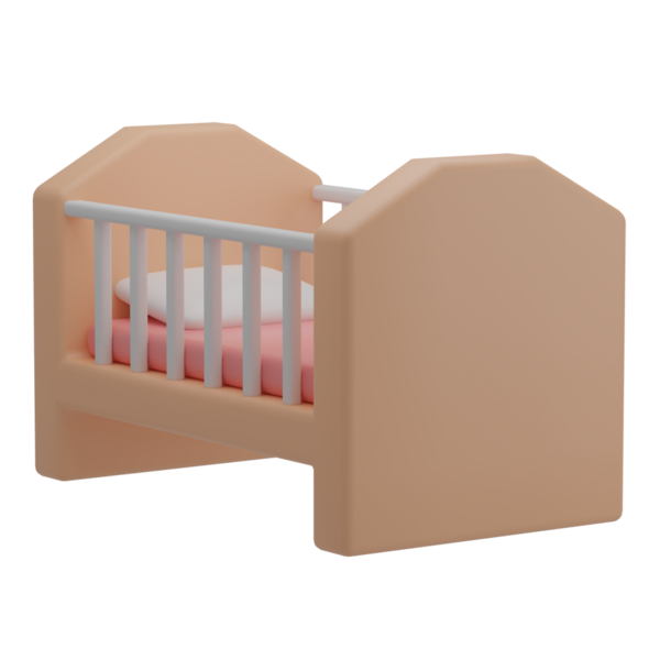 3 Boyutlu Bebek Yatağı Simgesi Çizimi