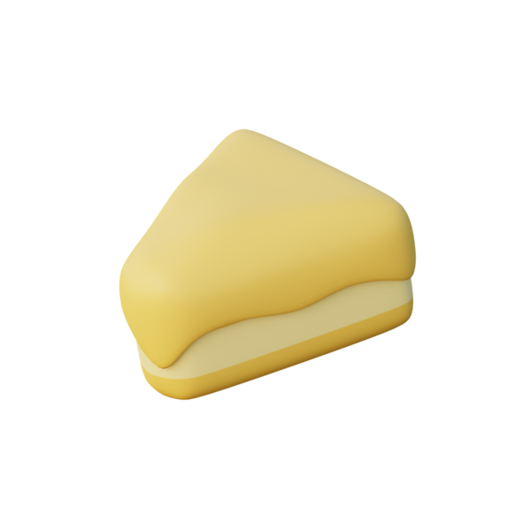 3 Boyutlu Peynirli Kek Simgesi Hazırlama Çizimi