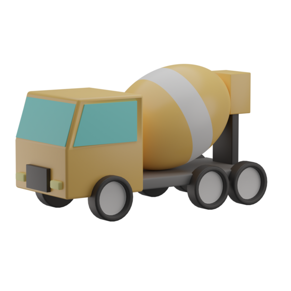 3 Boyutlu Beton Kamyon Simgesi Resmetme