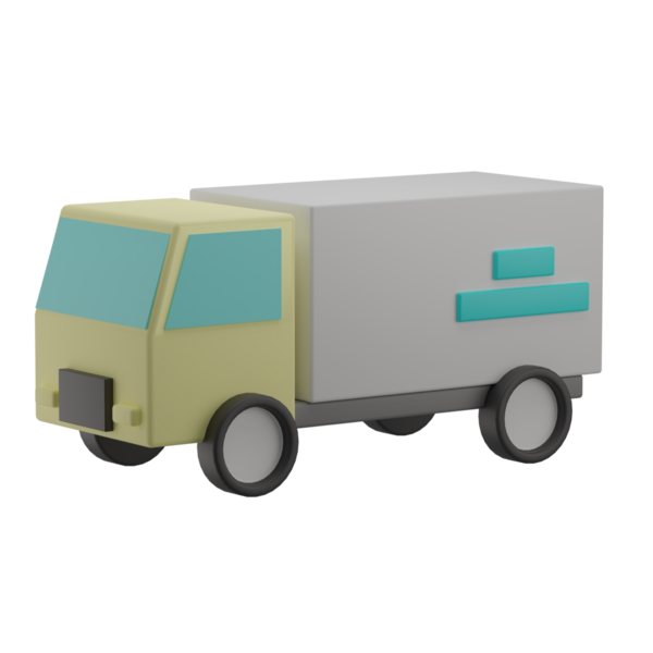 3B Teslimat Kamyonu Simge Hazırlama İllüstrasyonu