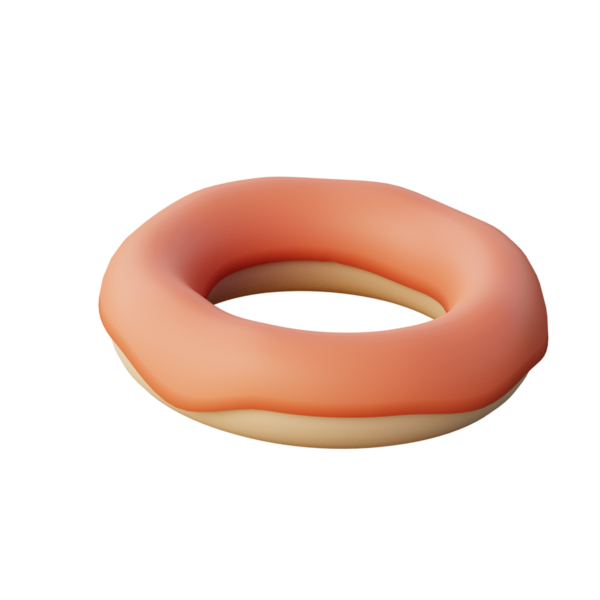 3B Donut Simgesi Hazırlama Çizimi