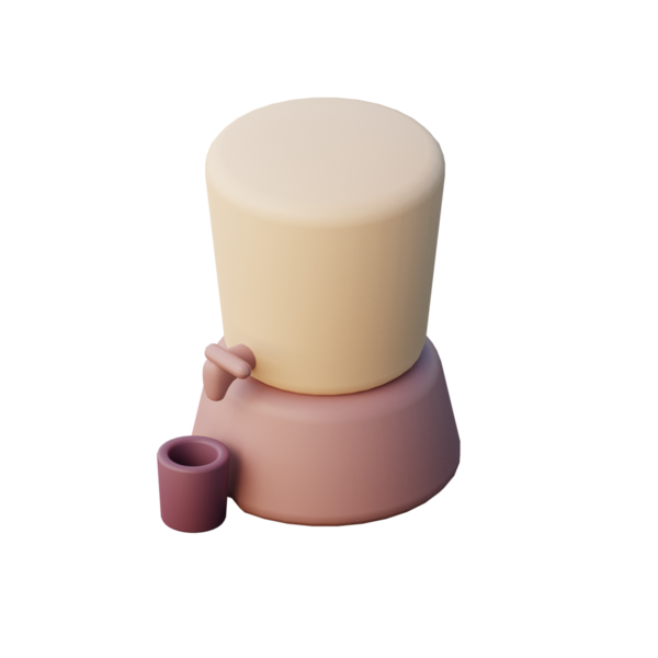 3D içecek dağıtıcı simgesi canlandırması