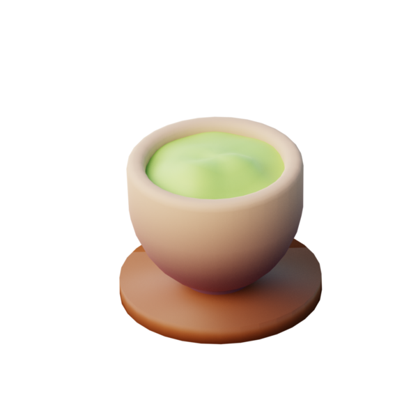 3 Boyutlu Yeşil Çay Simgesi Çizimi