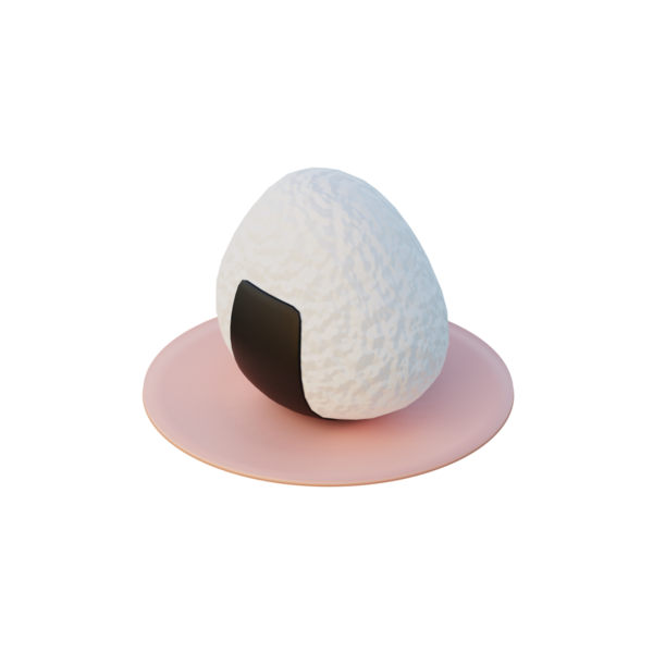 3D Onigiri Simge Hazırlama İllüstrasyonu