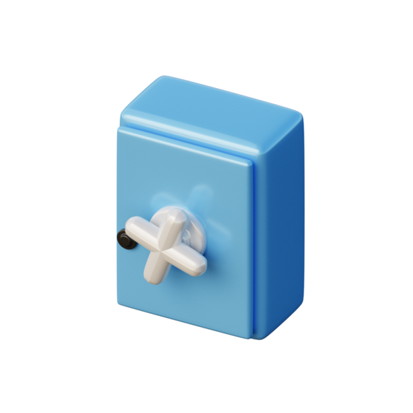 3D Güvenli Banka Kilit Simgesi Resmetme