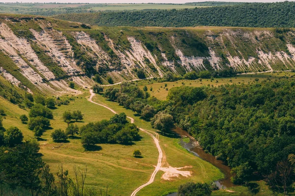 Image of beautiful green summer landscapes on hilly area in country side.