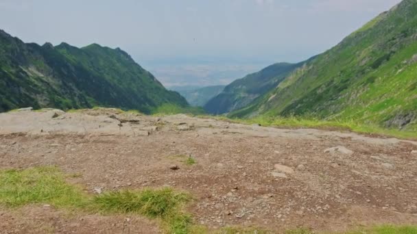 Przesuwne Wideo Niesamowitej Drogi Europejskiej Karpatach Transfagarasan Okresie Letnim — Wideo stockowe