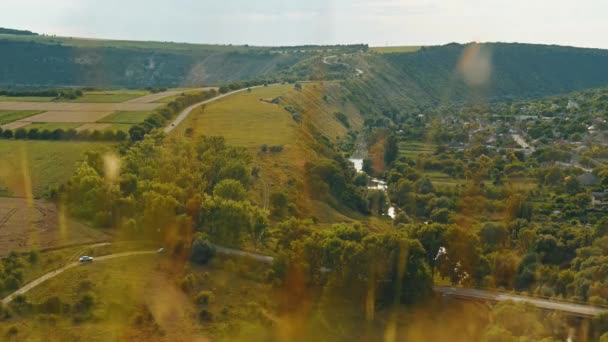 Хронология Прекрасного Вида Деревню Требучи Молдове Течение Лета — стоковое видео