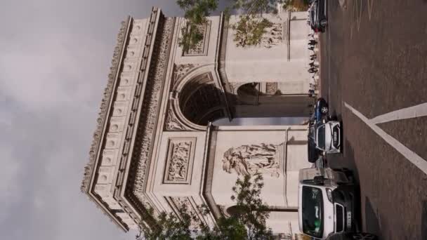 Oktober 2023 Frankreich Paris Vertikale Aufnahmen Des Arch Triomphe Paris — Stockvideo