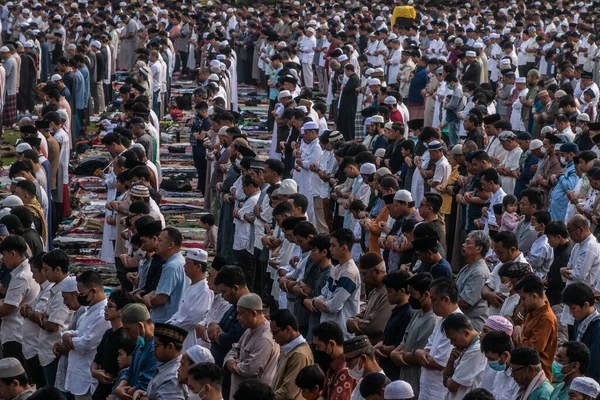 Müslüman Cemaati Nisan 2023 Sempur Field Bogor Batı Java Endonezya — Stok fotoğraf
