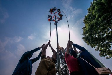 Bogor, Endonezya - 17 Ağustos 2023: Kadınlar, 17 Ağustos 2023 'te Bogor, Batı Java, Endonezya' da düzenlenen 78.