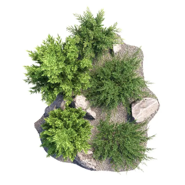 Bir dağın yosunlu 3 boyutlu görüntüsü