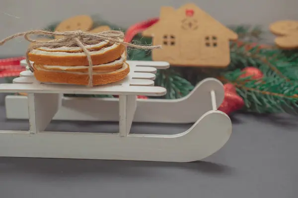 Noel arkaplanı şeker ve Noel oyuncakları