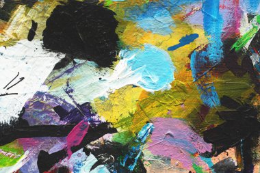 Soyut akrilik boya dokusu, fırça fırçası arka planı. Düz yatış stili. trend akrilik sanat, yaratıcı çağdaş sanat