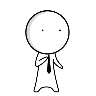 Businessman stands straight and straightens his tie with his hand