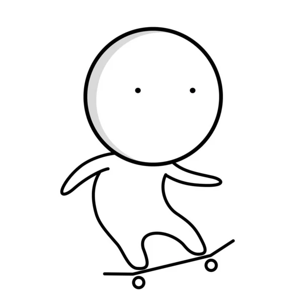 스케이트보드 위에서 운동하는 — 스톡 벡터