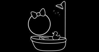 Kız banyo yapıyor.