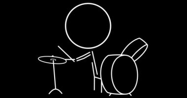 Bir rock konserinde davulcu